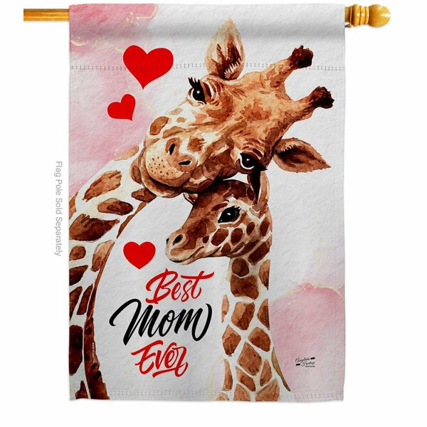 Patio Trasero Mommy Giraffe Family Mother Day Double-Sided Decorative Vertical House Flags - 28 x 40 in. PA3903209